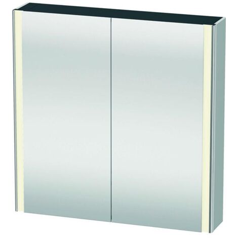 DU Spiegelschrank XSquare m.Beleuchtung 800x800x155mm, Weiß Seidenmatt