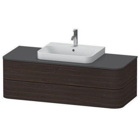 DU WTU HappyD2+ wandh.,408x1300x550mm 2Schubkästen,weiß hgl. f.MWT ohne ES