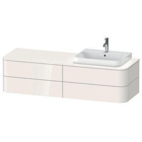 DU WTU HappyD2+ wandh.,408x1600x550mm 4Schubk.,BP r.,weiß hgl. f.MWT ohne ES