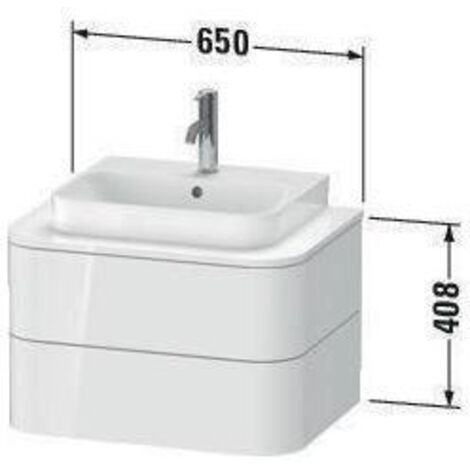 DU WTU HappyD2+ wandh.,408x650x480mm 2Schubkästen, weiß hochglanz ohne ES