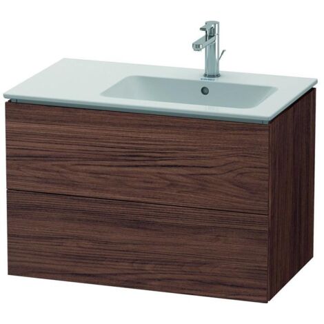 DU WTU L-Cube 550x820x481mm,wandhängend 2 SchKa, Becken re, Nussbaum Dunkel