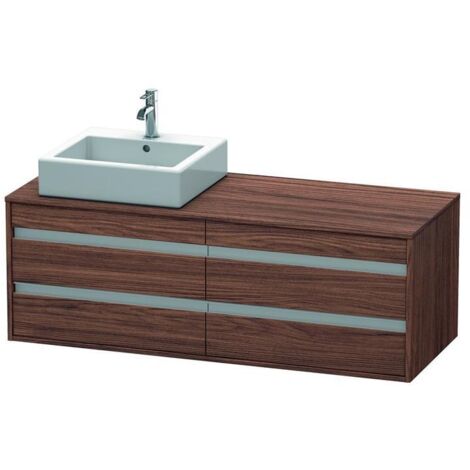 DU WTU wandhängend Ketho 550x1400x496mm 4 SchKa, für ASB li., Nussbaum Dunkel