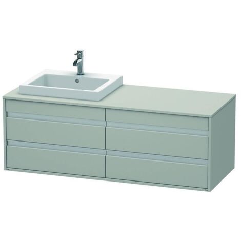 DU WTU wandhängend Ketho 550x1400x496mm 4 SchKa, für EBWT li., Betongrau Matt