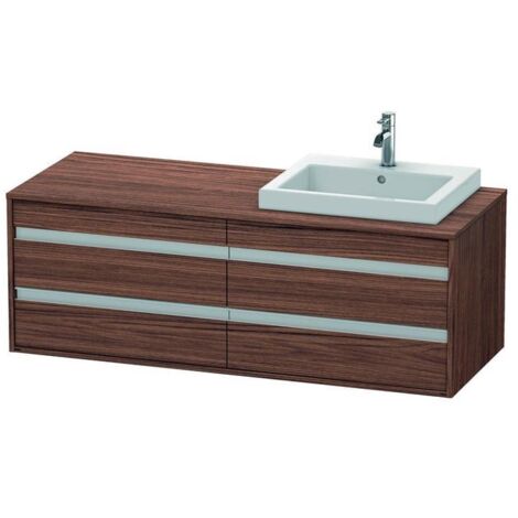 DU WTU wandhängend Ketho 550x1400x496mm 4 SchKa, für EBWT re., Nussbaum Dunkel