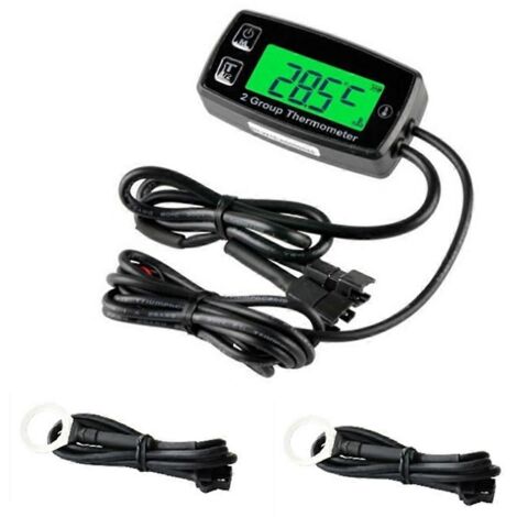 Dual Channel LCD Thermometer Engine Temp Gauge Meter Digital Display--