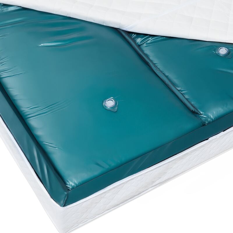 Beliani - eu King Waterbed Mattress 5ft3 Dual Blue Vinyl Full Wave Reduction with Waterbed Liner