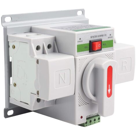 Dual Power Automatic Transfer Switch, AC 220V 2P 63A CB Automatischer Kippschalter Dual Power Transfer Switch für kommunalen Strom, USV, Wechselrichter