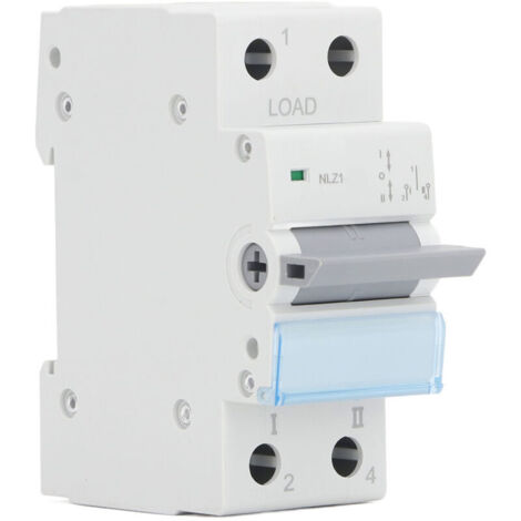 Dual power manual transfer switch, DIN rail mount, single-sided locking, 1P, home transfer switch, 230VAC 63A