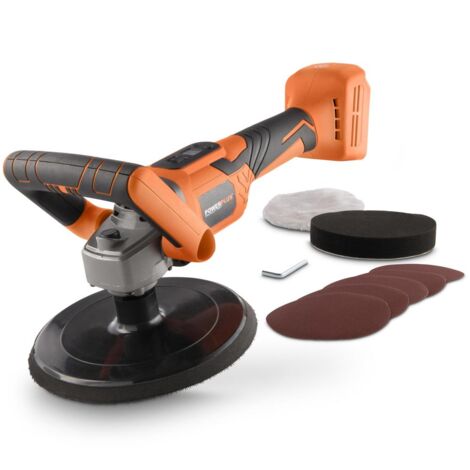 Dual Power Polisseuse d'Angle sans Fil de 20 V POWDP4070 - Ø 180 mm - pour Polissage Voiture - sans Batterie ni Chargeur