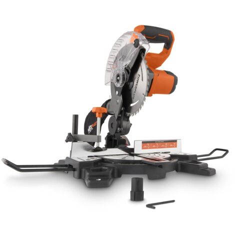 Dual Power Scie à Onglet sans Fil de 20 V POWDP2550 - Scie Circulaire Batterie Ø 210 mm - sans Batterie ni Chargeur - avec 1 Accessoire