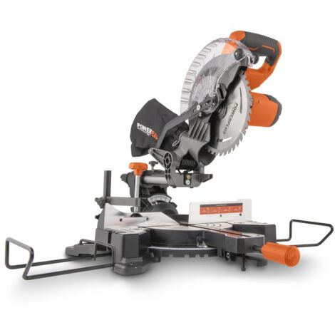Dual Power Scie à Onglet sans Fil de 20 V POWDP2560 - Scie Circulaire Batterie Téléscopique Ø 210 mm - Laser Intégré - sans Batterie ni Chargeur - avec 1 Accessoire