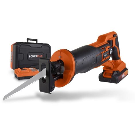Dual Power Scie Sabre sans Fil de 20 V POWDP25110 - 20 V - Scie à Guichet à Batterie 2800 min-1 - Avec Batterie et Chargeur