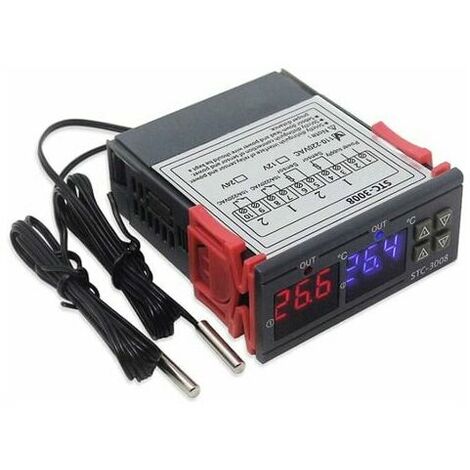 Dual Probe Smart Digital Temperature Controller STC-3008 Digital Output Thermostat Display 2 Stage Heating And Cooling Mode (AC 110-220V) WHWY