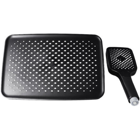 Dual Square Shower Head Combo High Pressure Rain Shower Head with Handheld Spray Combo for Bathroom Electroplating Gray