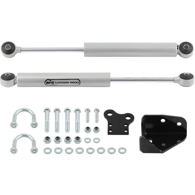 Image of Dual sterzo stabilizzatore ammortizzatore for Jeep Wrangler yj Models w/4in-up Suspension Lift 2x Big bore steering stabilizers