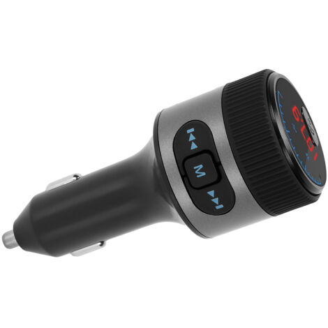 Dual-USB-QC-18W-Bluetooth-Kfz-Adapter, FM-MP3-Transmitter mit Schnellladefunktion, Schwarz