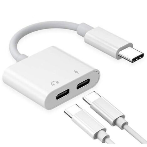 Dual Usb Type-c Splitter With Dac, Audio Adapter And Charging Converter For Pixel 2 3 4xl Galaxy S10 9 8 Huawei P30 Pro