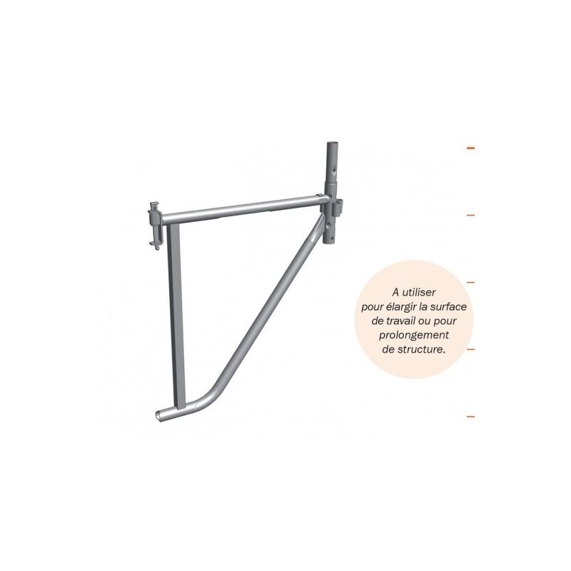 Duarib - Console à clavette avec manchon - pour échafaudage multi 4X