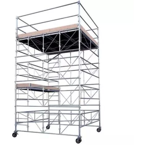 Duarib – Échafaudage roulant acier 5,4m – Charge max 500kg – Dimensions extérieures 3,15x3,15m – Structure modulaire pour chantiers professionnels