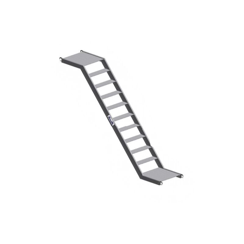 Duarib - Escalier à paliers - travée de 3m - hauteur : 2m - pour échafaudage multi 4X - aluminium