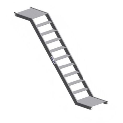 DUARIB - Escalier à paliers - travée de 3m - hauteur : 2m - pour échafaudage MULTI 4X - aluminium