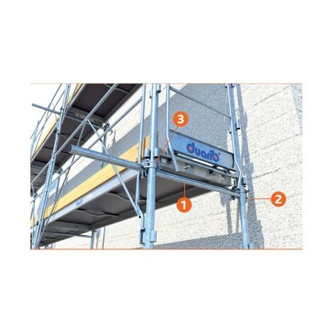 Duarib – Kit d'amarrage pour échafaudages F3000, F3000 ALU et MULTI 4X – Structure en aluminium – Accessoires inclus : barre à crochet, pitons, colliers
