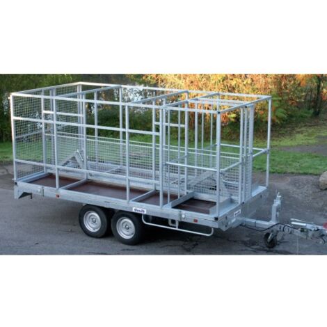 Duarib – Remorque DE.01 double essieu 6.16m – Charge 1175kg – Largeur 2.16m – Conteneur amovible pour stockage – Galvanisée