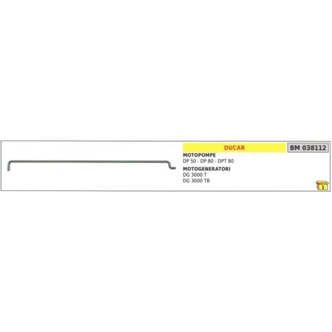 DUCAR tige de régulateur de vitesse pour pompe à moteur DP 50 80 DPT 80 038112