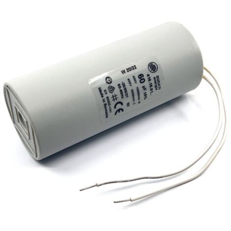 Ducati Energia – Condensateur permanent 60µF à fils – Ø50x117mm – Non polarisé pour moteurs monophasés 220V – Homologué VDE EN60252-1