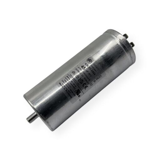 Ducati Energia – Condensateur permanent aluminium 45µF – Cosses Faston double 6.3 mm – Ø50x122mm – Durée de vie 30,000 heures