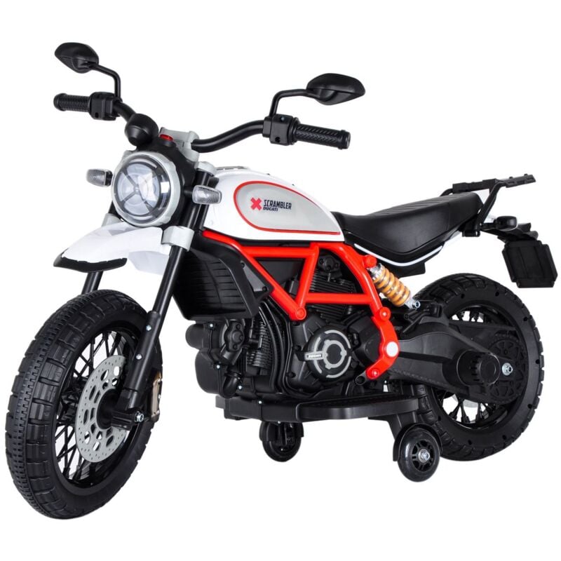 Ducati Scrambler Moto Électrique pour Enfants 12V avec Effets Sonores et Lumières 0-6 ans