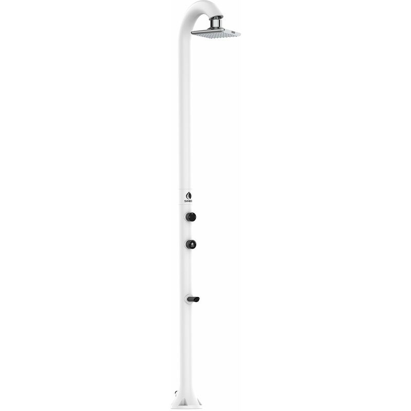 

Sined - Ducha blanca con rociador cuadrado LED cm 20x20x220 LUNA-WHITE-LED-QUADRO
