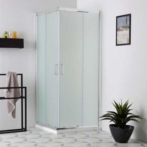 Ducha cuadrada 80x80 con puertas correderas.