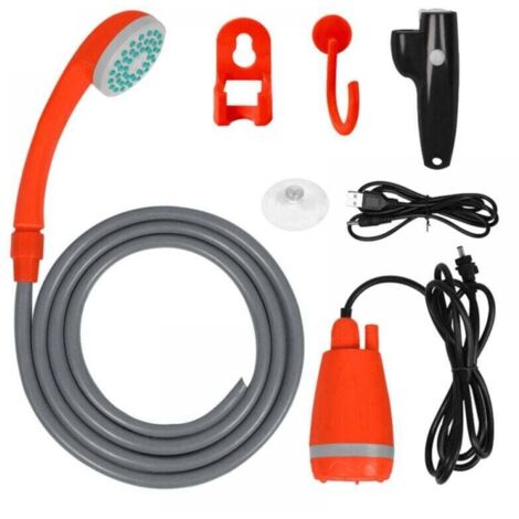 Ducha de coche KZQ, ducha eléctrica portátil USB, batería de litio recargable, color naranja