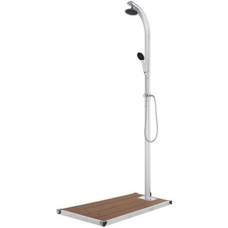 Ducha de jardín con base marrón 220 cm de aluminio