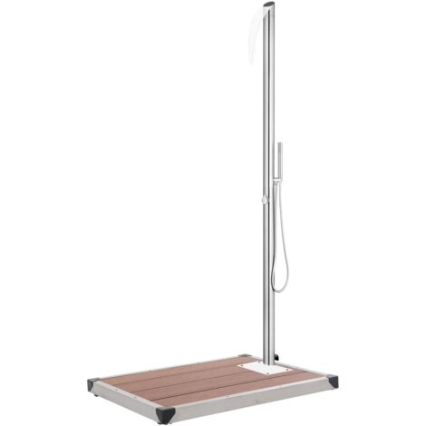 Ducha de jardín con base marrón 225 cm acero inoxidable
