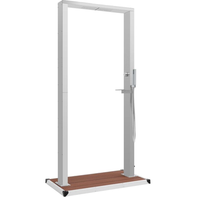 Ducha De Jardín Con Plato Acero Inoxidable Y Wpc Vidaxl Brown