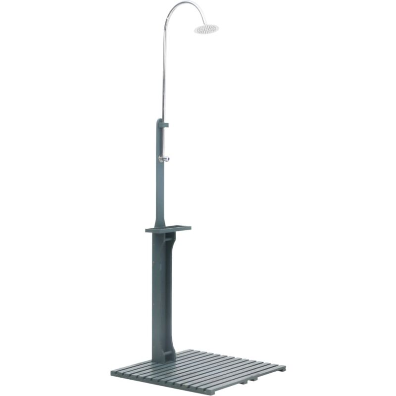 

vidaXL Ducha de jardín de madera gris antracita - Antracita