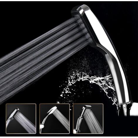 Ducha de mano con 300 orificios, 300 % turbo, alta presión, 30 % de ahorro de agua, cromada (clase energética A)