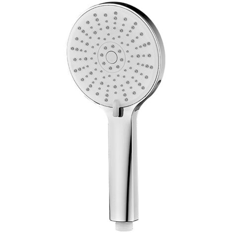 Ducha de mano portátil de alta presión con soporte, no requiere perforación – cabezal de ducha de 12 cm, 5 tipos de chorro, cromo o negro, ABS, manguera de 150 cm