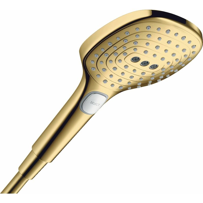 

Hansgrohe - Ducha de mano Raindance Select E 120 3 chorros , 26520, color: Óptica Oro Pulido - 26520990