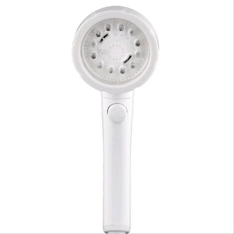 Ducha de Spa de iones negativos LED cabezal de ducha luminoso ahorro de agua presión ducha Control de temperatura boquilla de mano