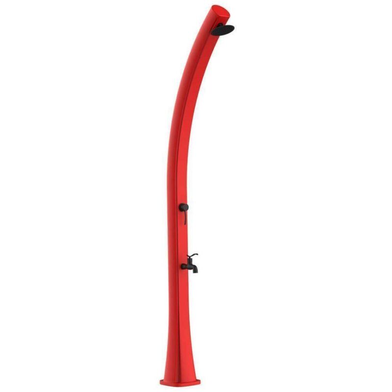 Starmatrix - Ducha Roja Agua Caliente Del Sol Cm 20X21X226 Mpc Docciasolare Rio Rosso Blackmatt