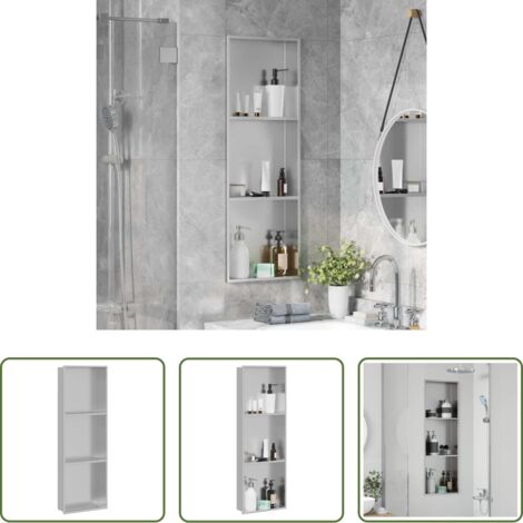 Ducha organizada -  Nichos de Ducha Plateado 90 x 30 x 9,5 cm Acero inoxidable