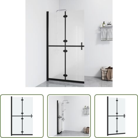 Ducha plegable -  Mampara de ducha plegable vidrio ESG esmerilado 90x190 cm