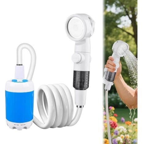 Ducha portátil para acampar, cabezal de ducha portátil para exteriores, accesorios para acampar con cabezal de ducha de 3 modos para acampar y hacer senderismo.