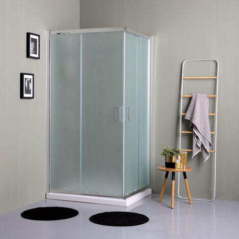 Ducha rectangular 120x70 con puertas satinadas.