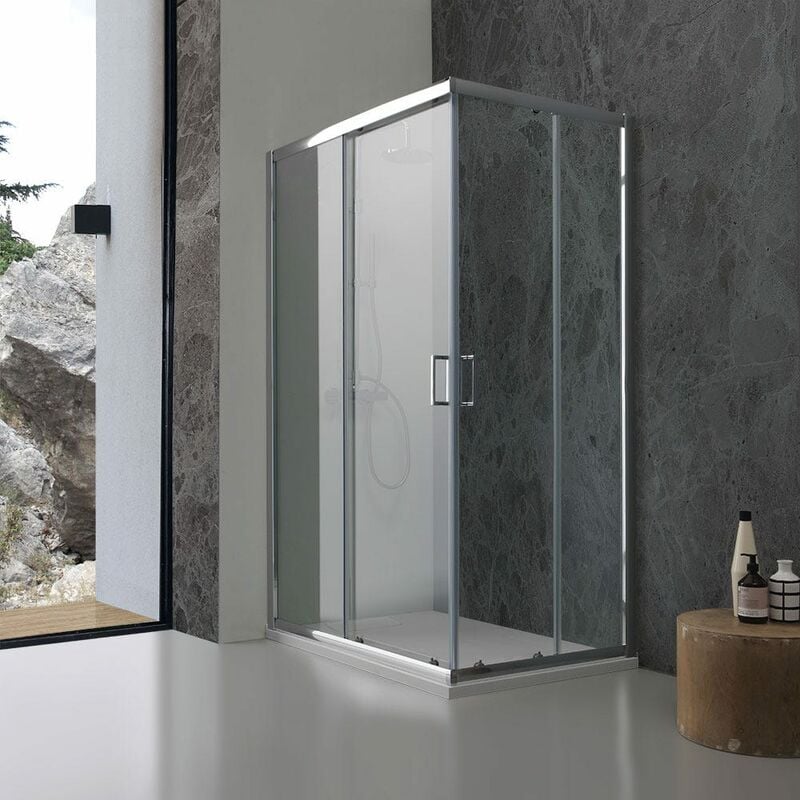 

Ducha Rectangular De Jade Modelo 80X120 Cristal Transparente