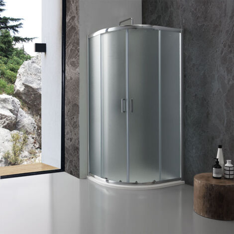 Ducha semicircular 90x90 cm cristal mate