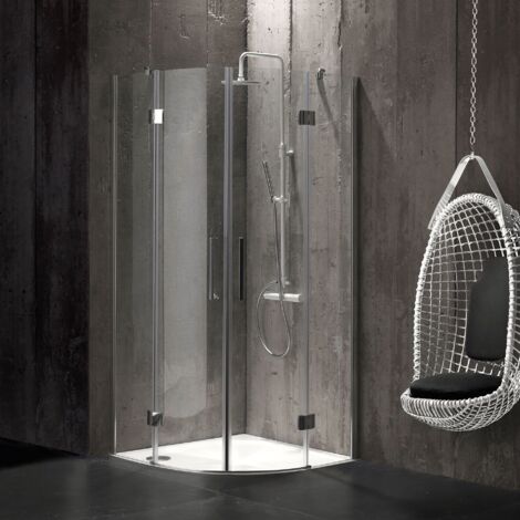 Ducha semicircular 90x90 de cristal